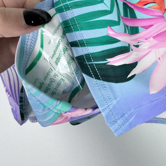 NWT Carmen Marc Valvo Floral Print High-Waisted Skirted Swim Bottom Size Large L - Picture 6 of 10